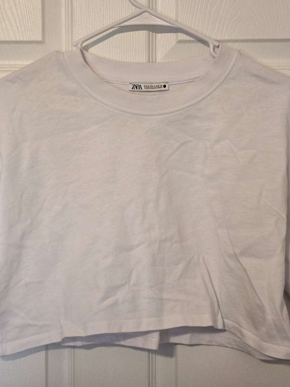 ZARA White Cropped Short Sleeve Tee for Kids
